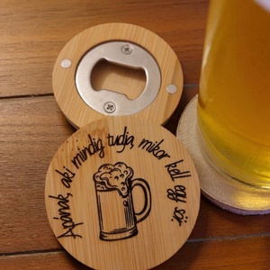 Bambusz hűtőmágnes sörnyitó - többféle felirattal, Otthon & Életmód, Konyhafelszerelés, tálalás, Italos kellékek, Sörnyitó, Gravírozás, pirográfia, MESKA
