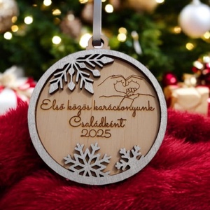 Első közös karácsonyunk családként  Karácsonyfadísz, Karácsony, Karácsonyi lakásdekoráció, Karácsonyfadíszek, Famegmunkálás, Gravírozás, pirográfia, MESKA