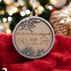Első közös karácsonyunk  Személyre szabható karácsonyfadísz pároknak - karácsony - karácsonyi lakásdekoráció - karácsonyfadíszek - Meska.hu