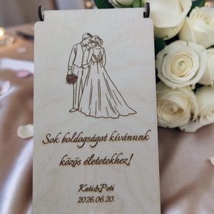 Esküvői pénzátadó doboz � egyedi gravírozással - esküvő - emlék & ajándék - nászajándék - esküvői pénzátadó boríték, kártya - Meska.hu