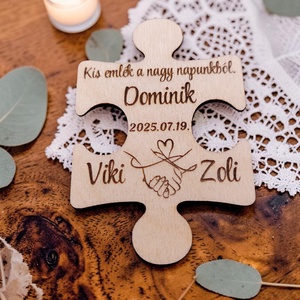 Egyedi puzzle hűtőmágnes � esküvői köszönőajándék vendégeknek - Meska.hu