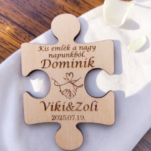 Egyedi puzzle hűtőmágnes � esküvői köszönőajándék vendégeknek - esküvő - emlék & ajándék - köszönőajándék - Meska.hu
