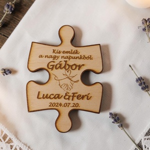 Egyedi puzzle hűtőmágnes � esküvői köszönőajándék vendégeknek - esküvő - emlék & ajándék - köszönőajándék - Meska.hu