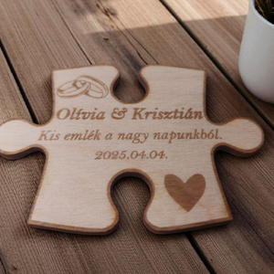 Puzzle hűtőmágnes � esküvői köszönőajándék vendégeknek - esküvő - emlék & ajándék - köszönőajándék - Meska.hu