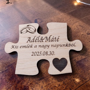 Puzzle hűtőmágnes � esküvői köszönőajándék vendégeknek - esküvő - emlék & ajándék - köszönőajándék - Meska.hu