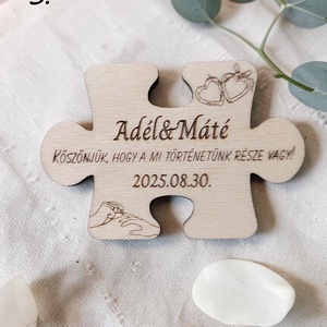 Puzzle hűtőmágnes � esküvői köszönőajándék vendégeknek - esküvő - emlék & ajándék - köszönőajándék - Meska.hu