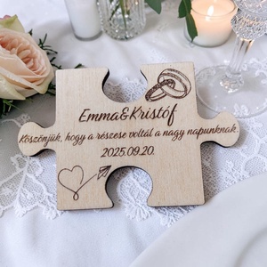 Puzzle hűtőmágnes � esküvői köszönőajándék vendégeknek - esküvő - emlék & ajándék - köszönőajándék - Meska.hu