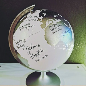 Esküvői földgömb, Esküvő, Dekoráció, Asztaldísz, Festészet, MESKA