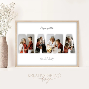 Szeretlek anya fotómontázs, Szeretlek mama, anyák napjára, karácsonyra, nagymama - esküvő - emlék & ajándék - szülőköszöntő ajándék - Meska.hu