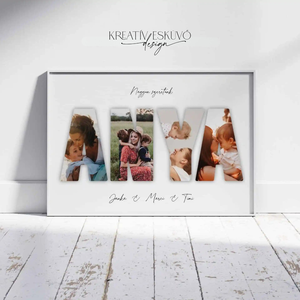 Szeretlek anya fotómontázs, Szeretlek mama, anyák napjára, karácsonyra, nagymama - esküvő - emlék & ajándék - szülőköszöntő ajándék - Meska.hu