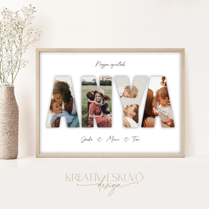 Szeretlek anya fotómontázs, Szeretlek mama, anyák napjára, karácsonyra, nagymama - esküvő - emlék & ajándék - szülőköszöntő ajándék - Meska.hu