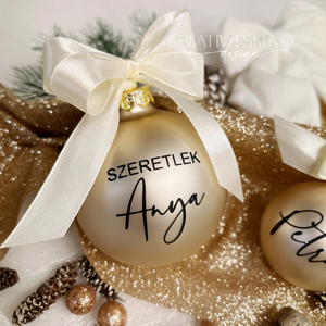 GINgle bells karácsonyi üveggömb, feliratos karácsonyi üveg gömb dísz, karácsonyfa dísz - karácsony - karácsonyi lakásdekoráció - karácsonyfadíszek - Meska.hu