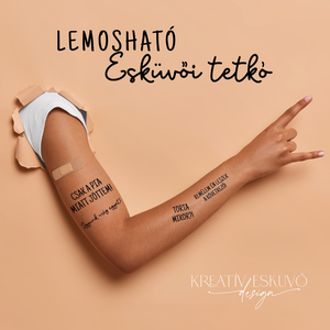 Lemosható esküvői tetkó, Esküvői tetoválás, ideiglenes tetoválás, vicces feliratos tetoválás, Esküvő, Esküvői szett, , MESKA
