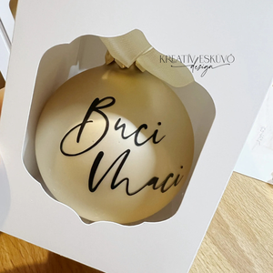 Egy Darabos, Ablakos Papírdoboz 8 cm Gömbhöz - karácsony - karácsonyi ajándékozás - karácsonyi ajándékcsomagolás - Meska.hu