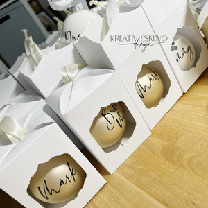 Egy Darabos, Ablakos Papírdoboz 8 cm Gömbhöz - karácsony - karácsonyi ajándékozás - karácsonyi ajándékcsomagolás - Meska.hu