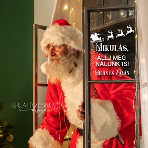 KARÁCSONYI FALMATRICA  MIKULÁS ÁLLJ MEG ÁNLUNK IS ABLAKMATRICA  WINTER WONDERLAND, Karácsony, Adventi díszek, Adventi ablakdekoráció, , MESKA