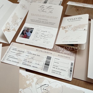 Passport fényképes útlevél meghívó, Beszállókártya, Repülőjegy, bézs, rosegold - esküvő - meghívó & kártya - meghívó - Meska.hu Passport fényképes útlevél meghívó, Beszállókártya, Repülőjegy, bézs, rosegold - esküvő - meghívó & kártya - meghívó - Meska.hu