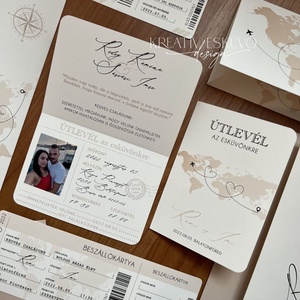 Passport fényképes útlevél meghívó, Beszállókártya, Repülőjegy, bézs, rosegold - esküvő - meghívó & kártya - meghívó - Meska.hu Passport fényképes útlevél meghívó, Beszállókártya, Repülőjegy, bézs, rosegold - esküvő - meghívó & kártya - meghívó - Meska.hu