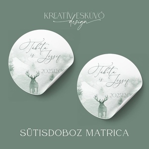 Esküvői sütisdoboz/köszönőajándék matrica  Stílusos dísze az esküvői sütisdobozaitoknak, melyeket távozáskor kapnak a v, Esküvő, Meghívó & Kártya, Meghívó, , MESKA
