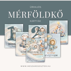 Űrhajós állatos baba mérföldkő kártya, Baba - mama, Babafotózás, Baba mérföldkő kártyák, , MESKA