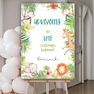 SAFARI 2 SZÜLINAPI KÖSZÖNTŐ TÁBLA � WELCOME TÁBLA � ÜDVÖZLŐ TÁBLA � GRAFIKUS KÖSZÖNTŐ TÁBLA SZÜLINAPRA - baba - mama - babaemlékek - babanapló - Meska.hu