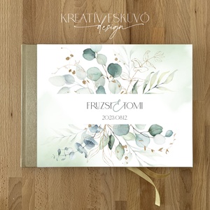 Eucalyptus, eukaliptusz esküvői vendégkönyv, fotókönyv, Esküvő, Emlék & Ajándék, Vendégkönyv, , MESKA