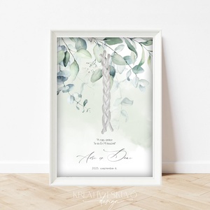 Kötélceremónia tábla - greenery, természetközeli, zöld, eucalyptus, Esküvő, Dekoráció, Helyszíni dekor, Fotó, grafika, rajz, illusztráció, MESKA