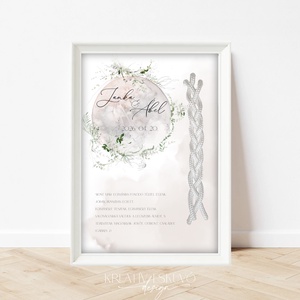 Kötélceremónia tábla - greenery, hold, moon, telihold, Esküvő, Dekoráció, Helyszíni dekor, Fotó, grafika, rajz, illusztráció, MESKA