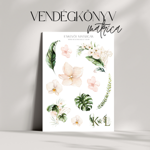 Matrica vendégkönyvhöz � Jungle, monstrera matricák esküvőre � esküvői matricák � jókívánságok, Esküvő, Emlék & Ajándék, Vendégkönyv, , MESKA