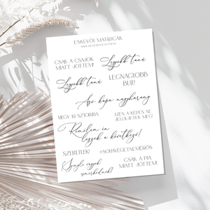 Matrica vendégkönyvhöz �  feliratos matricák esküvőre � esküvői matricák � jókívánságok - esküvő - emlék & ajándék - vendégkönyv - Meska.hu