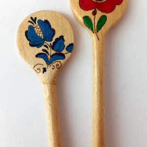 Fakanál (2 db), Otthon & Életmód, Konyhafelszerelés, tálalás, Sütés, főzés, Fakanál & Fakanáltartó, Gravírozás, pirográfia, Festett tárgyak, MESKA