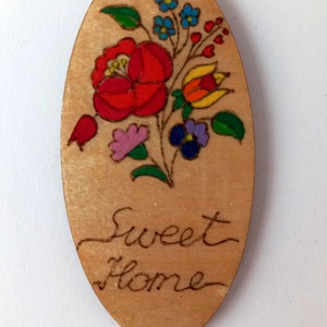 Sweet Home hűtőmágnes , Otthon & Életmód, Konyhafelszerelés, tálalás, Konyhai dekoráció, Hűtőmágnes, Gravírozás, pirográfia, Festett tárgyak, MESKA