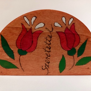 Szeretettel tulipános szalvétatartó  - otthon & életmód - konyhafelszerelés, tálalás - tálalás - szalvétatartó, szalvétagyűrű - Meska.hu