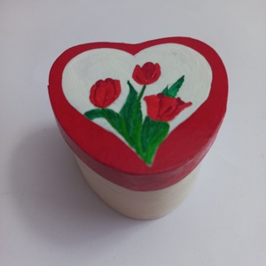 Tulipán tavaszi háncs doboz, Otthon & Életmód, Dekoráció, Asztal és polc dekoráció, Díszdoboz, Famegmunkálás, Festett tárgyak, MESKA