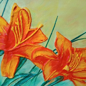 Hívogató virágoskert - texturált - művészet - festmény - festmény vegyes technika - Meska.hu