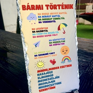 ???? BÁRMI TÖRTÉNIK MI ITTHON VAGYUNK NEKED! ???? tábla - otthon & életmód - dekoráció - ajtó- és ablak dekoráció - ajtótábla - Meska.hu