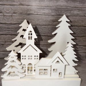 Téli falucska mécsestartó - otthon & életmód - gyertya, illat, aroma - mécses és mécsestartó - Meska.hu