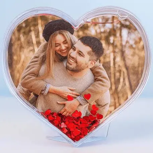 Valentin napi szív hógömb - kellékek & szerszámok - díszíthető tárgyak - műanyag - Meska.hu