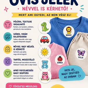     Egyedi ovis jel névvel Vasalható textil matrica - játék & sport - ovis felszerelés - óvodai jelek - Meska.hu