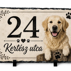 Kutyás házszámtábla egyedi házsz�m és utcanév, Otthon & Életmód, Ház & Kert, Házszám, Decoupage, transzfer és szalvétatechnika, MESKA