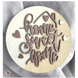 home sweet home táblácska, Otthon & Életmód, Dekoráció, Ajtó- és ablak dekoráció, Ajtódísz & Kopogtató, Famegmunkálás, Decoupage, transzfer és szalvétatechnika, MESKA
