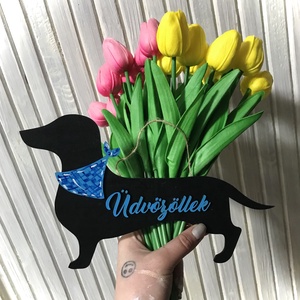 Üdvözöllek tacsi , Otthon & Életmód, Dekoráció, Ajtó- és ablak dekoráció, Ajtódísz & Kopogtató, Festett tárgyak, Famegmunkálás, MESKA