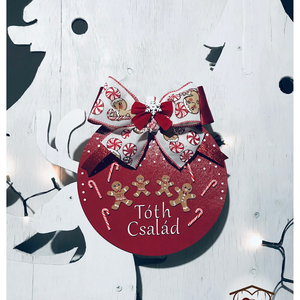 Mézi családtábla - karácsony - adventi díszek - adventi ajtódísz - Meska.hu