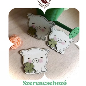 Szerencsehozó Malackák - otthon & életmód - konyhafelszerelés, tálalás - konyhai dekoráció - hűtőmágnes - Meska.hu