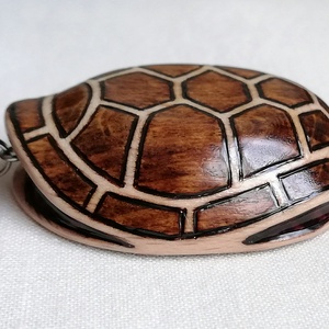 Teknős páncél medál - barna  - ékszer - nyaklánc - medál - Meska.hu