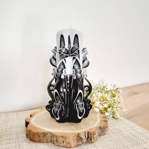 Faragott gyertya - M méretű ZEBRA - Meska.hu