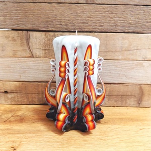 Faragott gyertya - XL méretű TÁBORTŰZ, Otthon & Lakás, Gyertya, illat, aroma, Gyertya, Gyertya-, mécseskészítés, Meska