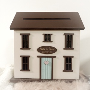 Esküvői pénzgyűjtő házikó - esküvő - emlék & ajándék - doboz - Meska.hu