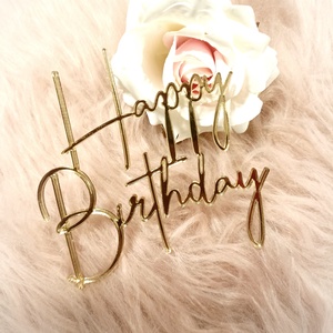 Happy Birthday tortadísz  - otthon & lakás - konyhafelszerelés, tálalás - sütés, főzés - sütidísz - Meska.hu