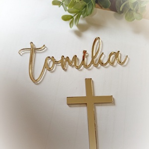 Keresztelőre neves oldal tortadísz  - otthon & életmód - konyhafelszerelés, tálalás - sütés, főzés - sütidísz - Meska.hu